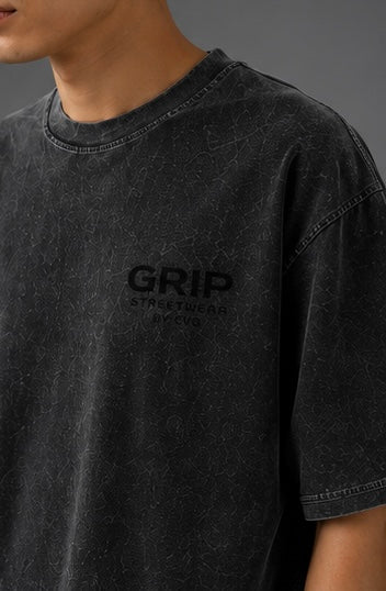 GRIP WASHED OVERSIZE T-SHIRT BLACK