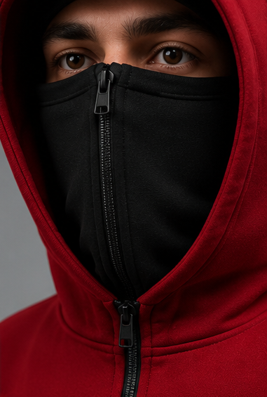 GRIP SHADOW MASK HOODIE ROUGE NOIR