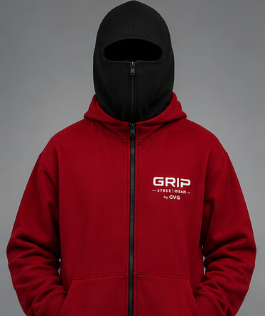 GRIP SHADOW MASK HOODIE ROUGE NOIR