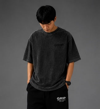 GRIP WASHED OVERSIZE T-SHIRT BLACK