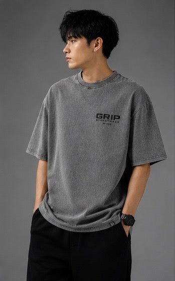 GRIP WASHED OVERSIZE T-SHIRT GREY