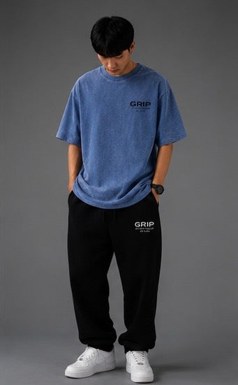 GRIP WASHED OVERSIZE T-SHIRT BLUE