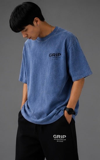 GRIP WASHED OVERSIZE T-SHIRT BLUE