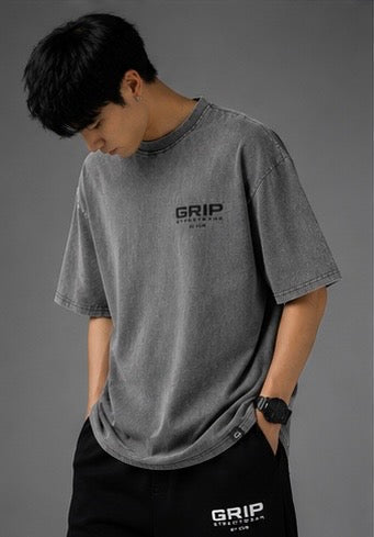 GRIP WASHED OVERSIZE T-SHIRT GREY