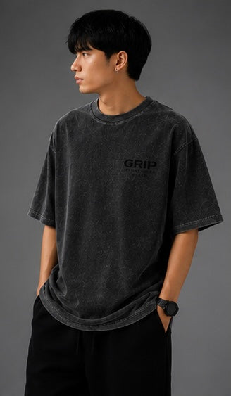 GRIP WASHED OVERSIZE T-SHIRT BLACK