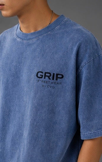 GRIP WASHED OVERSIZE T-SHIRT BLUE