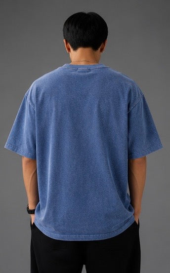 GRIP WASHED OVERSIZE T-SHIRT BLUE