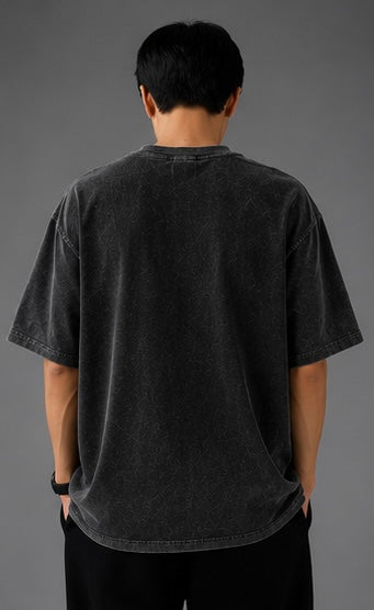 GRIP WASHED OVERSIZE T-SHIRT BLACK