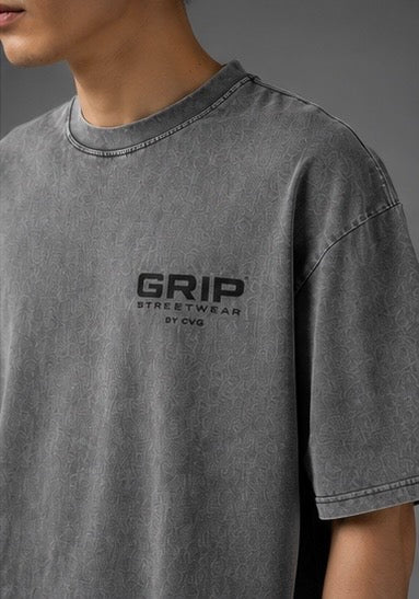 GRIP WASHED OVERSIZE T-SHIRT GREY
