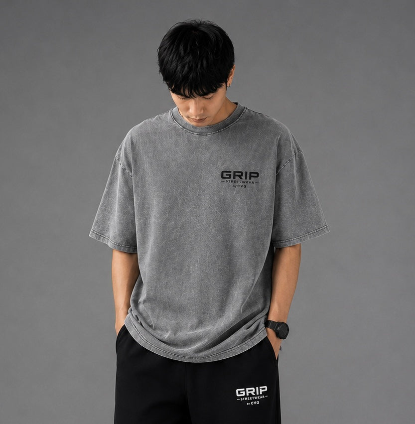 GRIP WASHED OVERSIZE T-SHIRT GREY