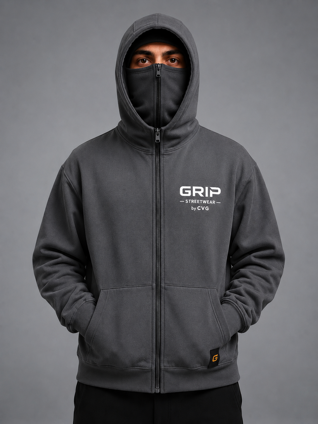 GRIP SHADOW MASK HOODIE GRIS FONCÉ