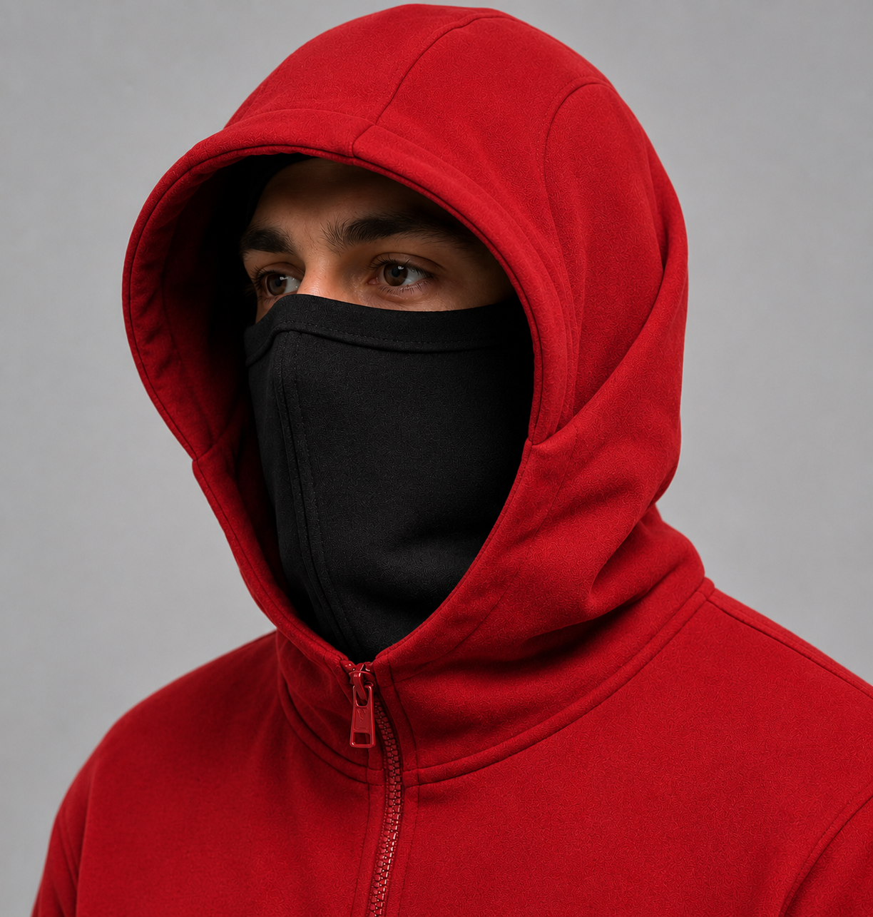 GRIP SHADOW MASK HOODIE ROUGE NOIR