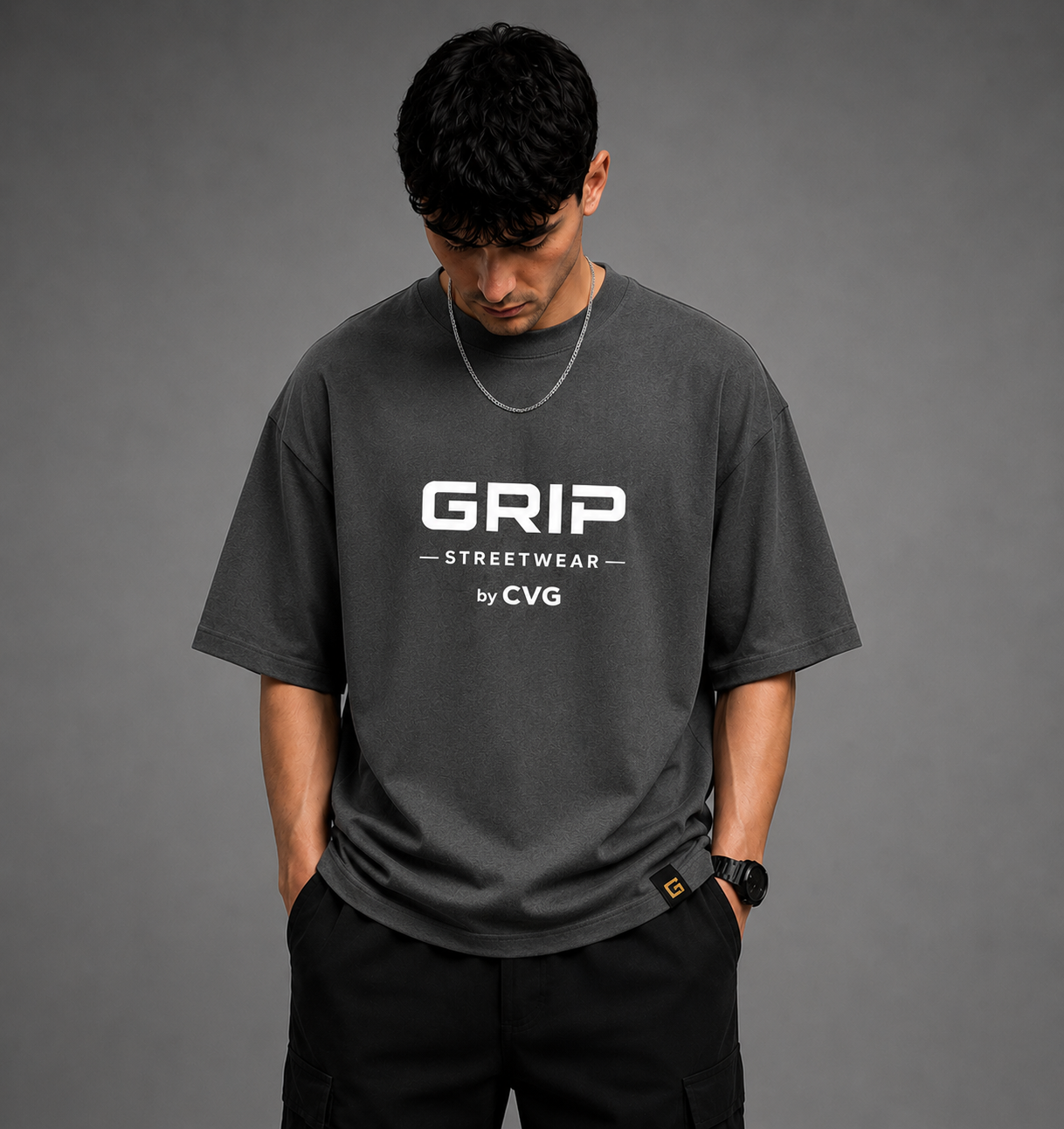 GRIP OVERSIZE T-SHIRT DARK GREY
