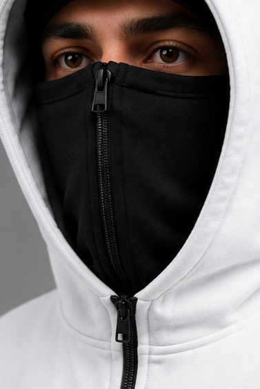 GRIP SHADOW MASK HOODIE BLANC NOIR